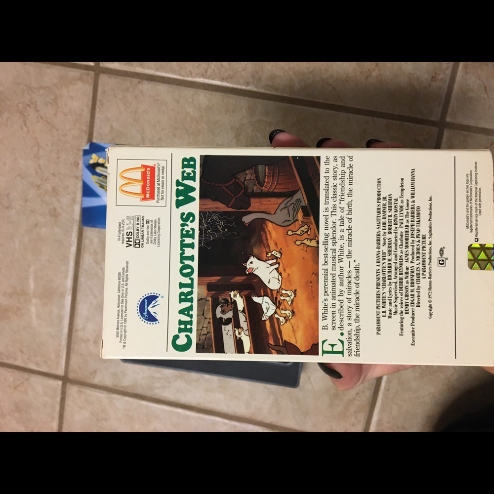 Vintage ’73 VHS Movie Charlotte’s Web w Insert - Picture 4 of 9